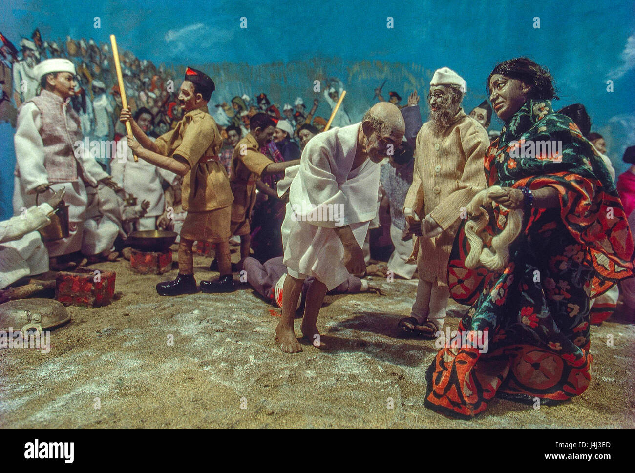 Einblicke von Mahatma Gandhi zu brechen, den ruchlosen Salz Gesetz, Indien, Asien Stockfoto