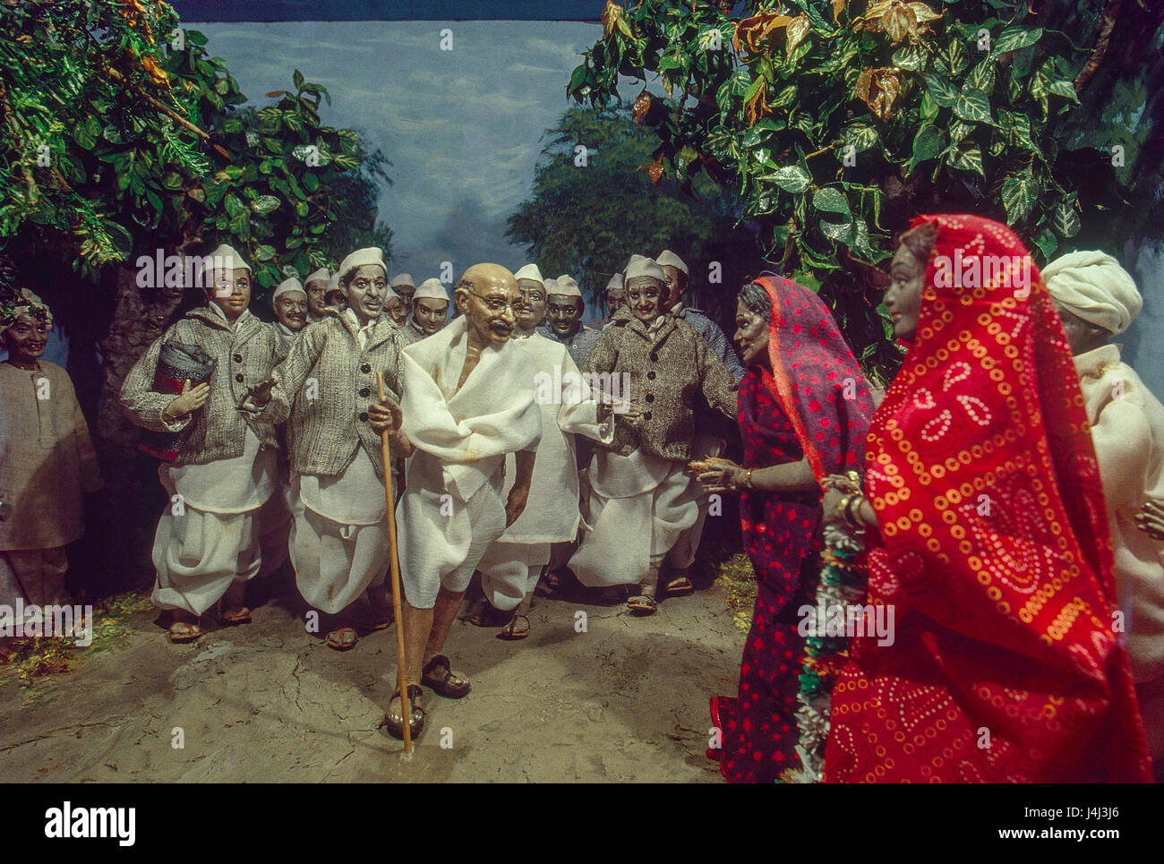 Einblicke von Mahatma Gandhi Salz März angefangen Sabarmati Ashram, Indien, Asien Stockfoto