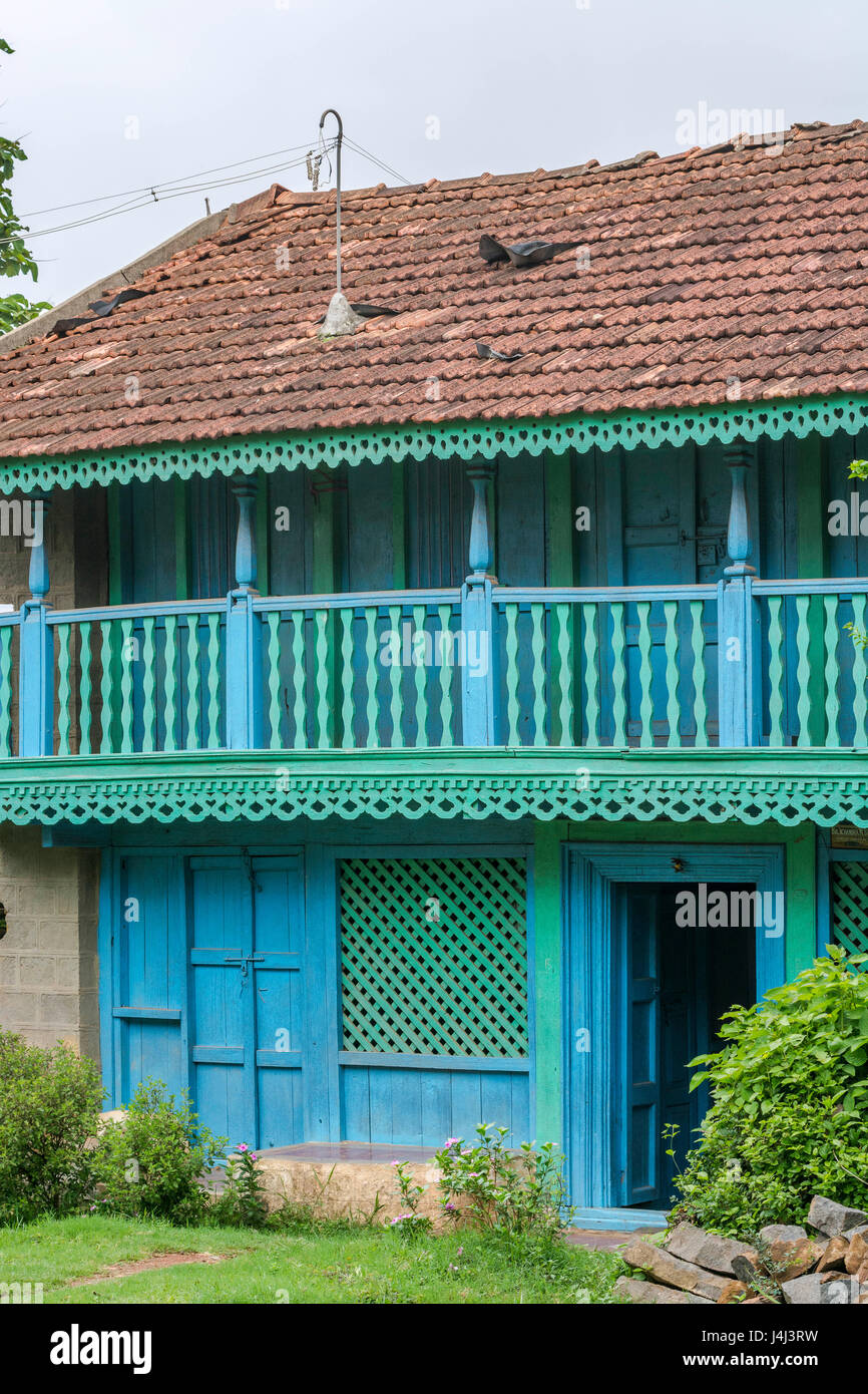 Altes Haus, Mundgod, Karnataka, Indien, Asien Stockfoto