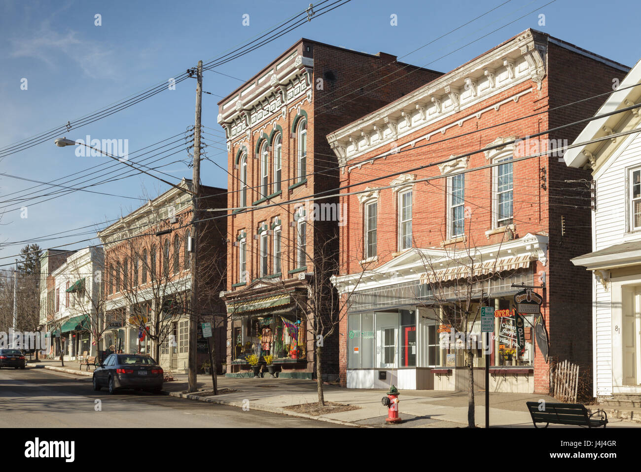 Main Street Unternehmen, Greenwich, Washington County, New York State Stockfoto