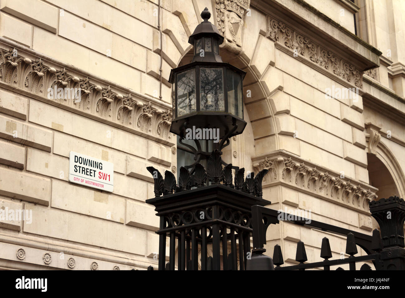 10 Downing Street in London, Vereinigtes Königreich. Stockfoto