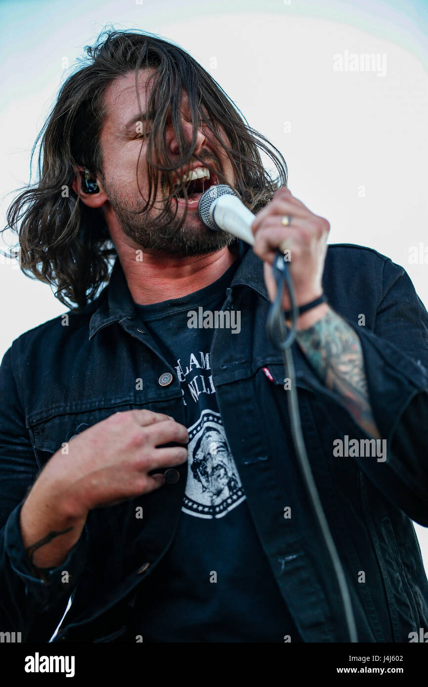 Adam Lazzara, führt Sänger von Taking Back Sunday auf 2017 Beale Street Music Festival in Tom Lee Park in Memphis, Tennessee am 5. Mai 2017. Stockfoto
