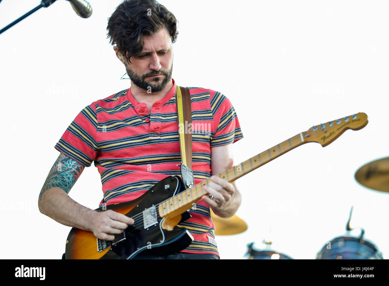 John Nolan, Gitarrist und Sänger von Taking Back Sunday führt auf 2017 Beale Street Music Festival in Tom Lee Park in Memphis, Tennessee am 5. Mai 2017. Stockfoto