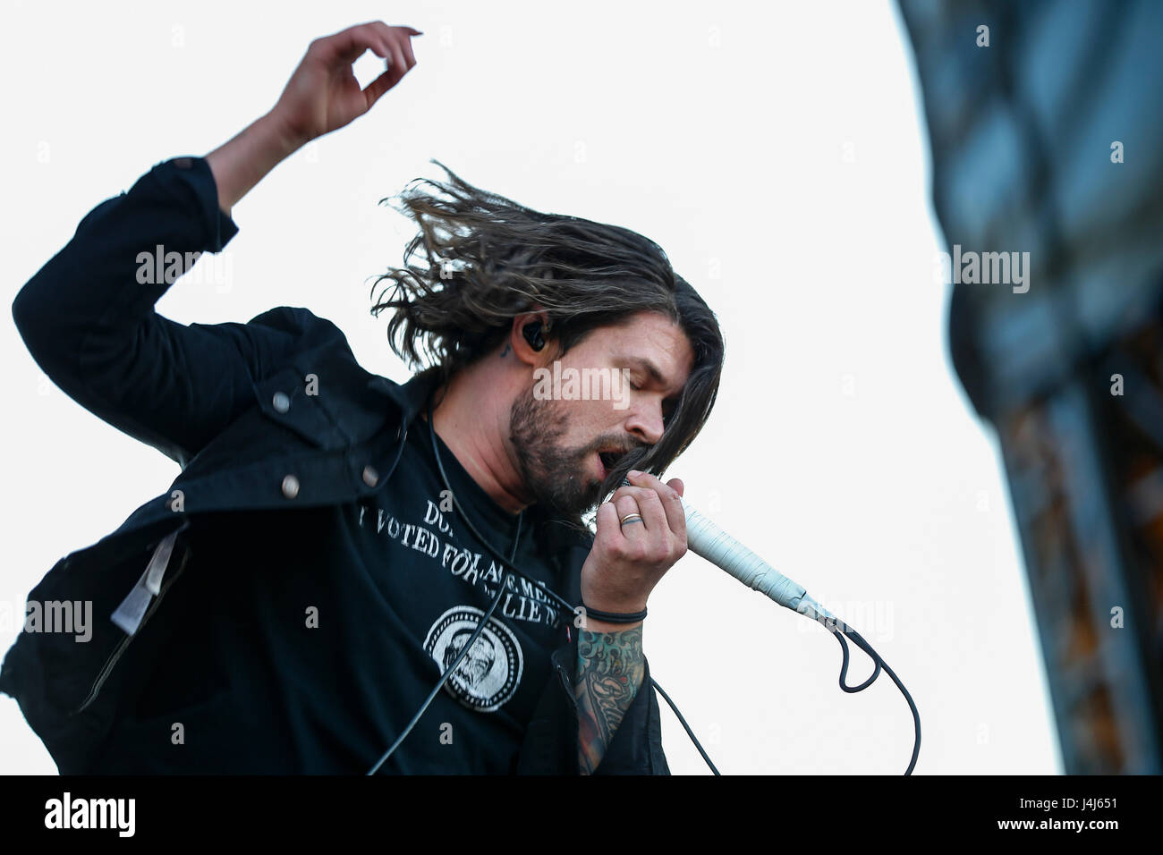 Adam Lazzara, führt Sänger von Taking Back Sunday auf 2017 Beale Street Music Festival in Tom Lee Park in Memphis, Tennessee am 5. Mai 2017. Stockfoto