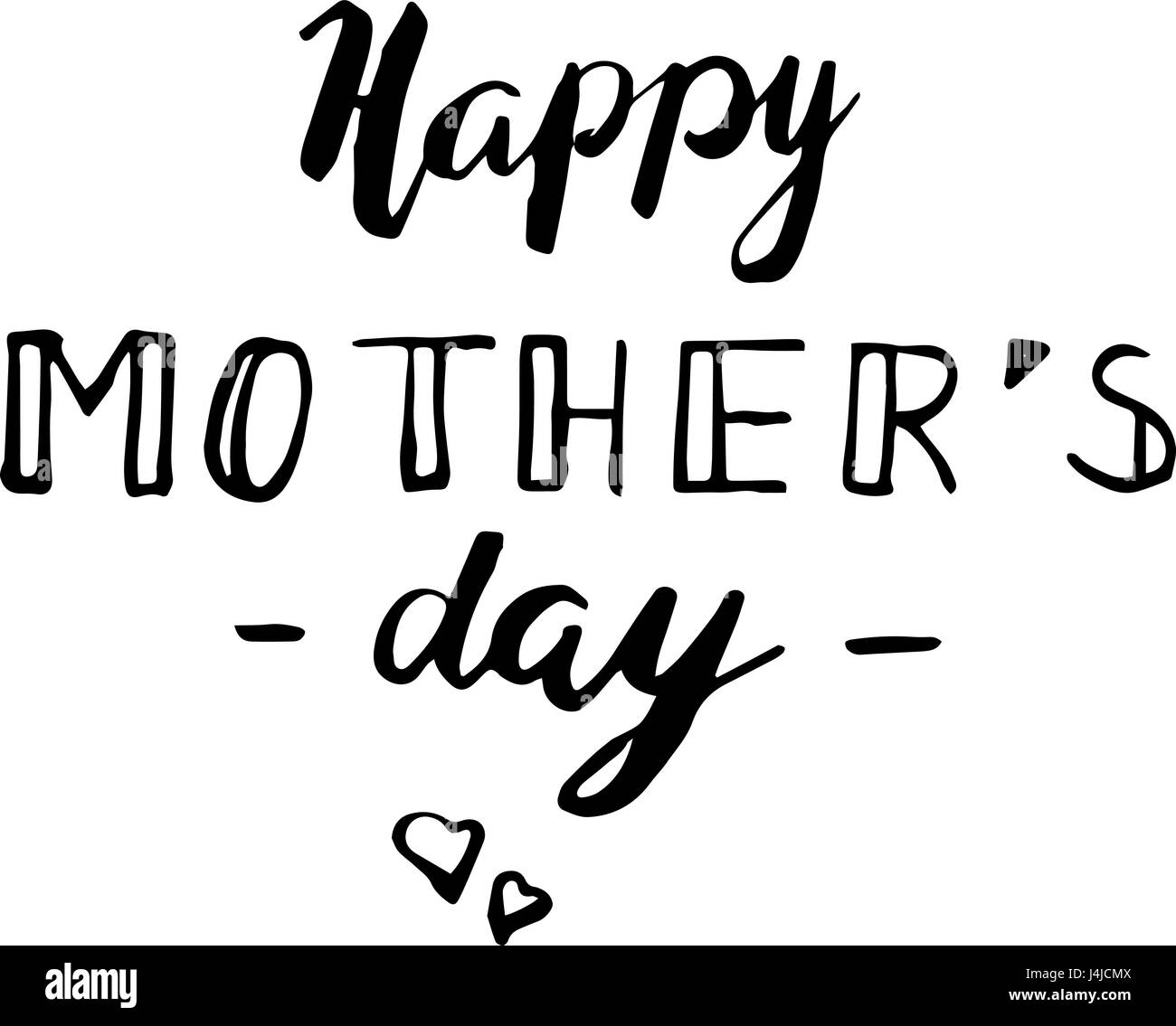 Schönen Muttertag Greeting Card Black Kalligraphie Inschrift. Moderner Schriftzug Pinselart Stock Vektor