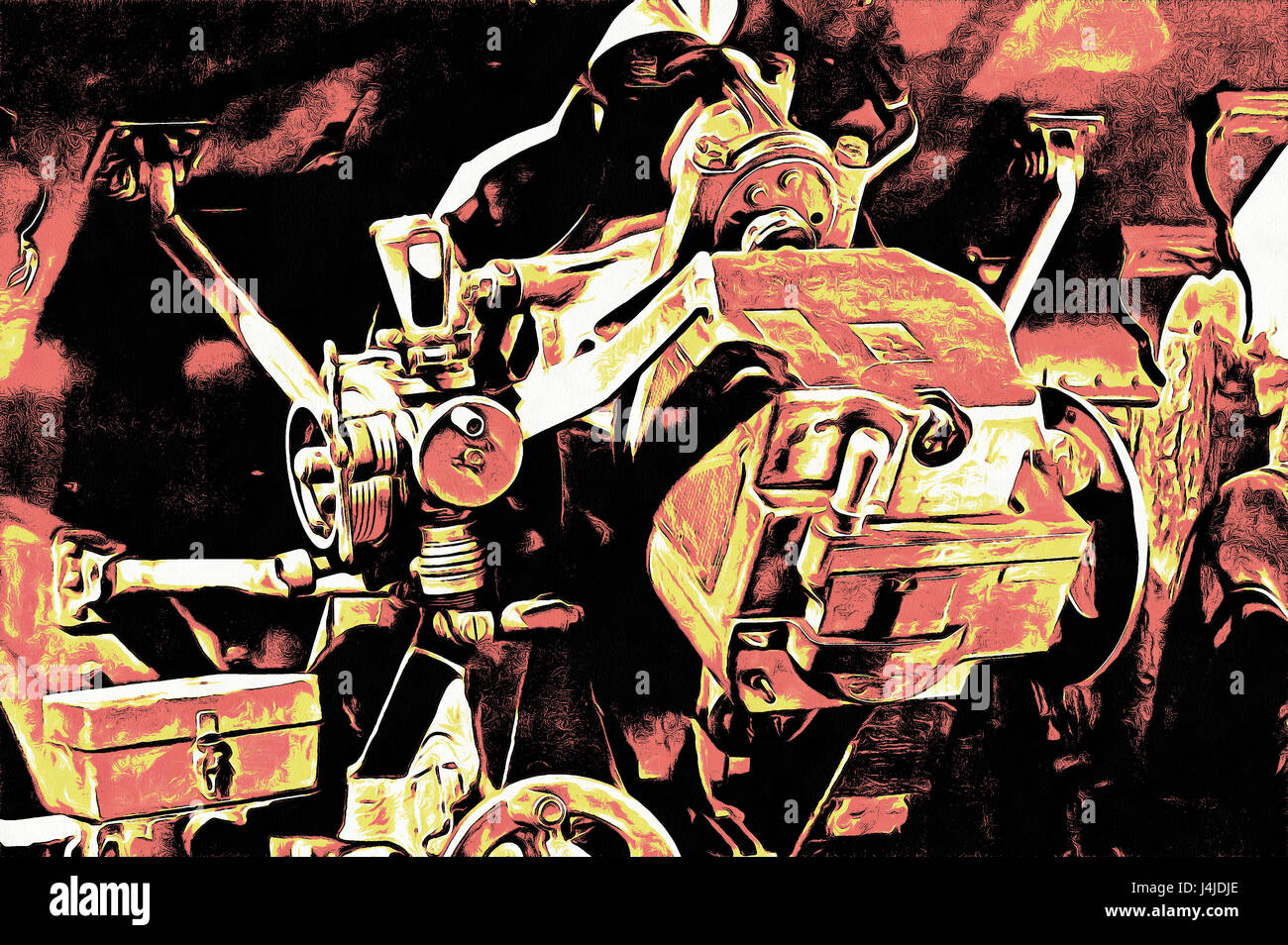 Illustrationen 122 mm Haubitze des Modells 1938 Stockfotografie Alamy