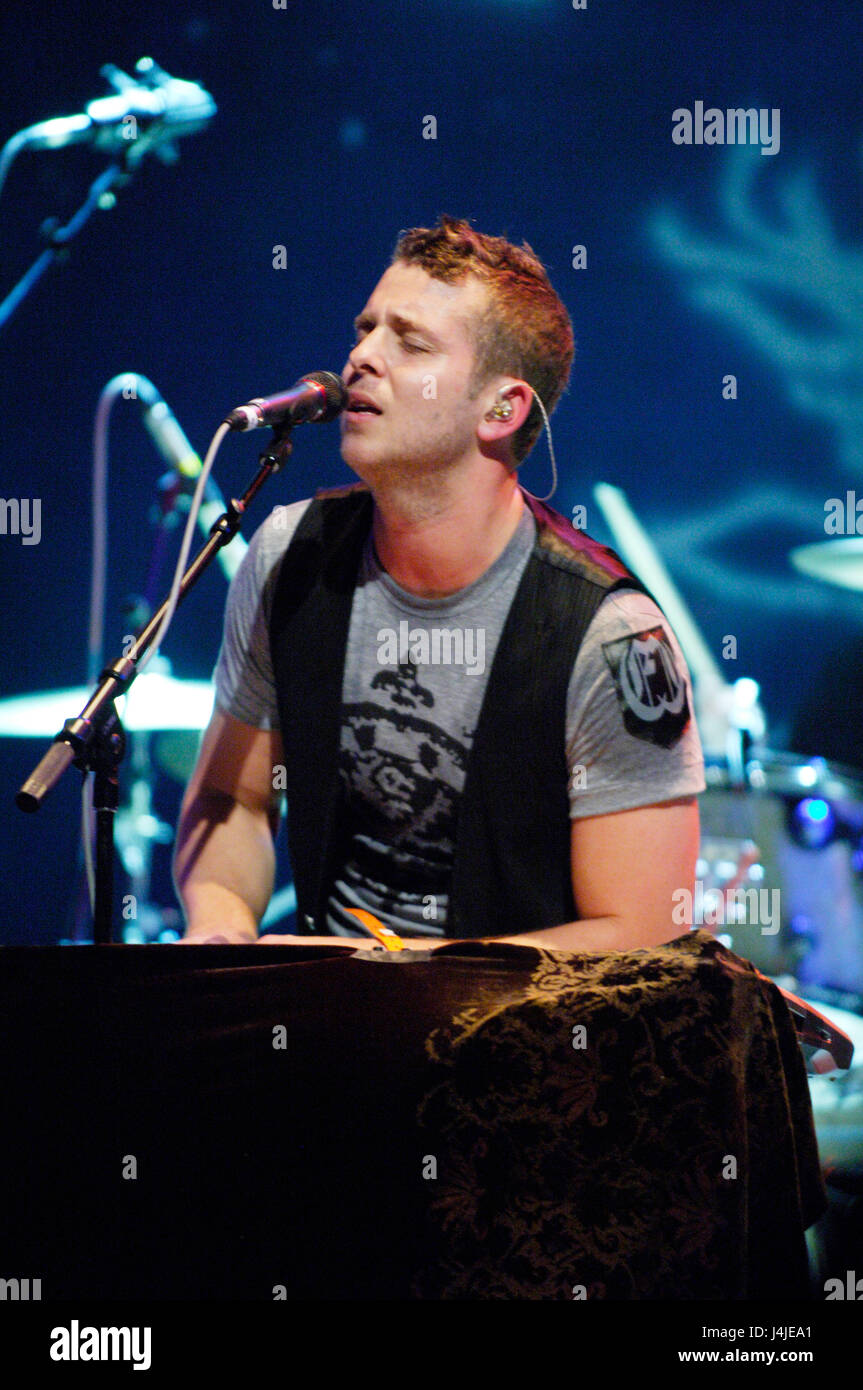 Ryan Tedder von OneRepublic erklingt in der House of Blues am Sonnenuntergang in West Hollywood, Ca. Stockfoto