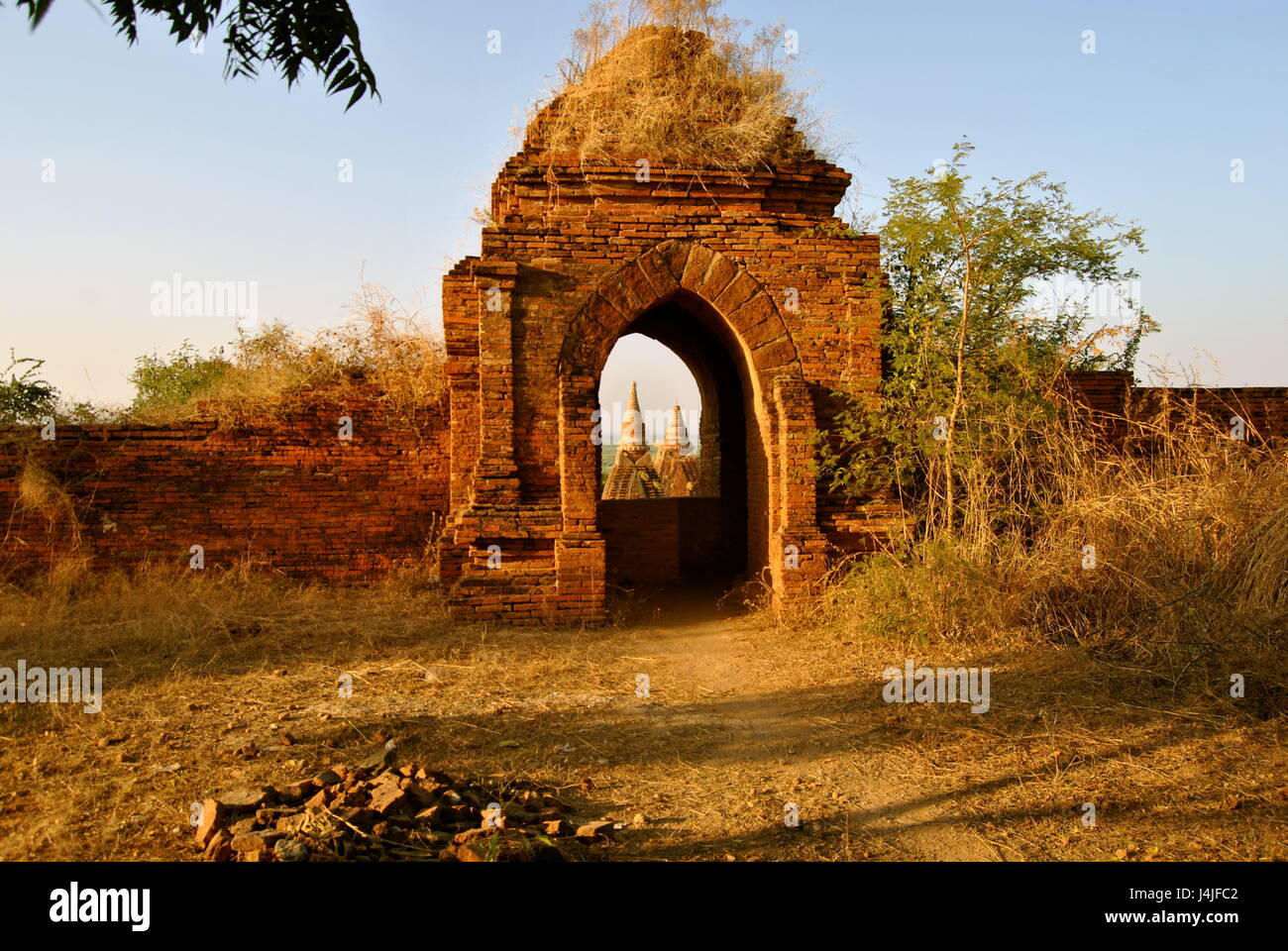 Antike Tempel, Old Bagan, Myanmar Stockfoto