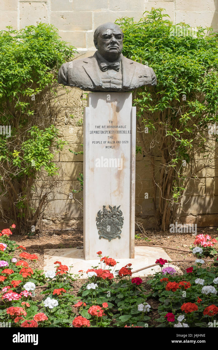 Malta, Valletta, Churchill Memorial im oberen Barracca Gärten Stockfoto