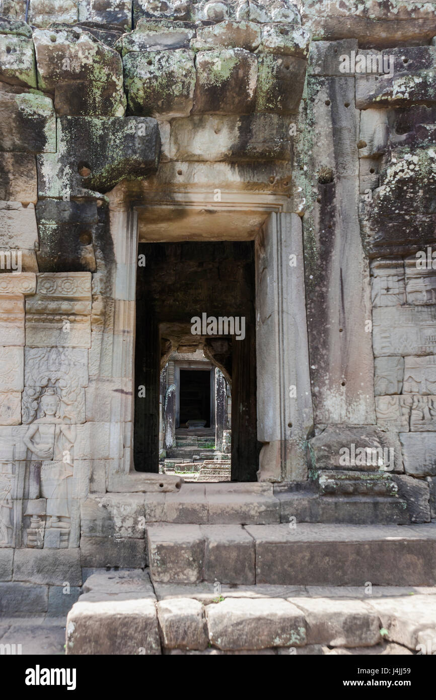 Osteingang zum Inneren Heiligtum, Prasat Bayon, Angkor, Siem Reap, Kambodscha Stockfoto