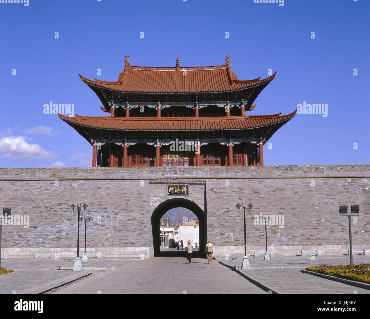 Stadtmauer, Ziel Asien, Ostasien, Zhonghua Renmin Gongheguo, Volksrepublik, Dali, Provinz Yunnan, China Stadt, historisch, Ort von Interesse, Stadtmauer, Stadttor, Eingang, Tor, Architektur, in der chinesischen Stockfoto