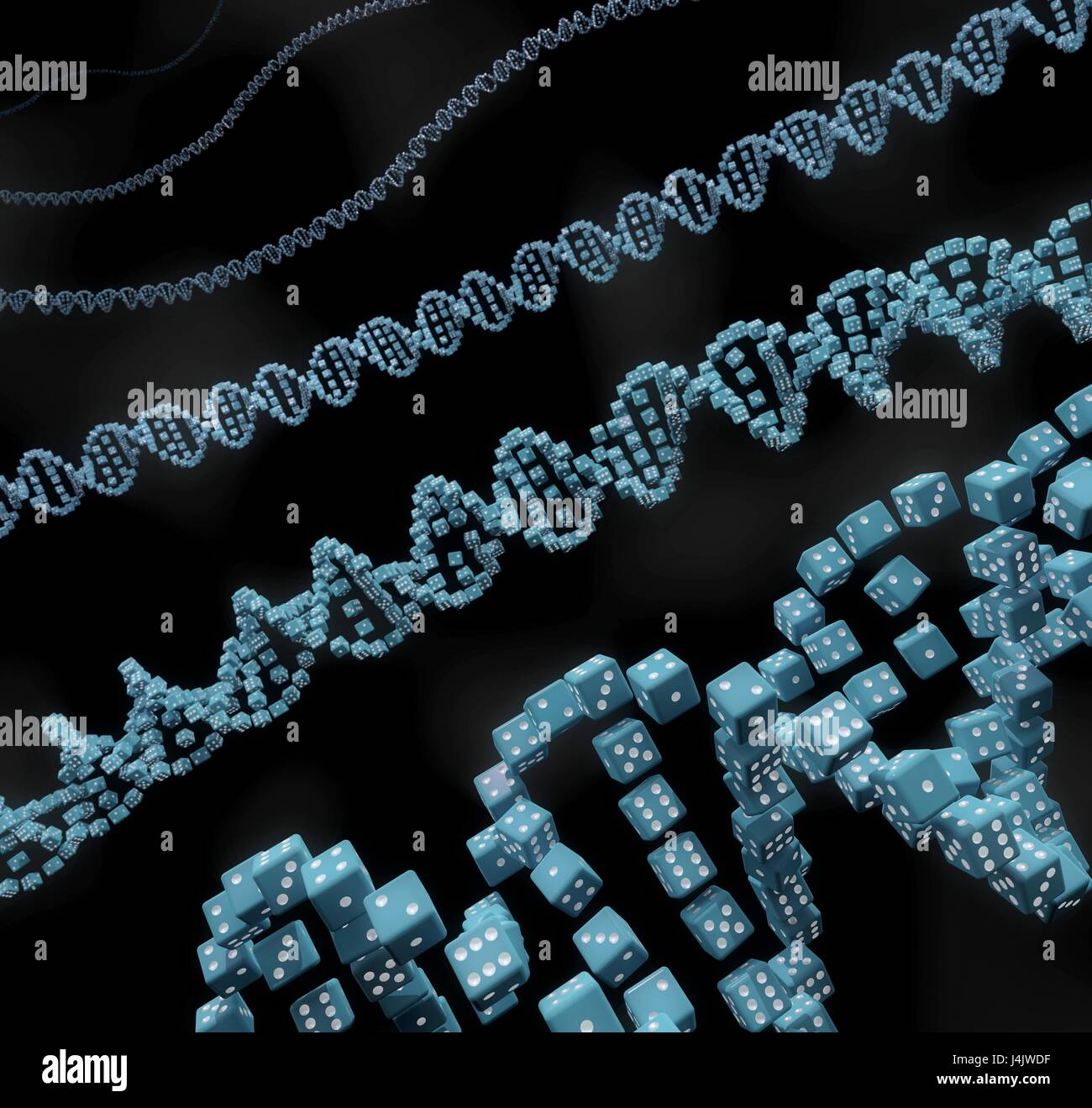 Konzeptbild illustrieren die wesentliche Rolle, die Zufälligkeit in kritischen biologischen Prozessen spielt. Computer-Grafik. Stockfoto