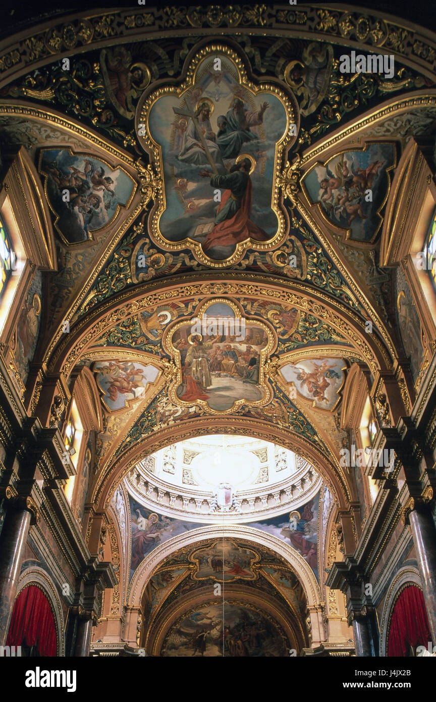 Malta, Valletta, Kirche Stück Paul ist schiffbrüchig, Bogen Inselstaat island, Mittelmeer, Kirche, Struktur, Architektur, Tresor, Malerei, Kunst, cap, Fresko, Fresken, Wandmalerei, Ort von Interesse Stockfoto