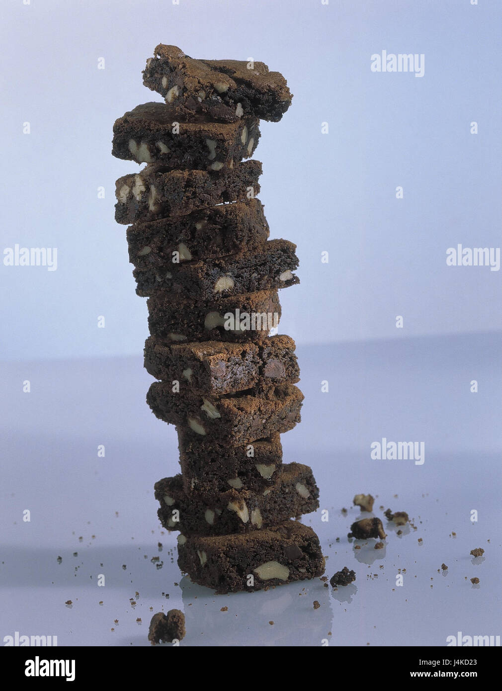 Tonsillen-Schokolade Brot, gestapelten Studio, Stillleben, Kuchen und Gebäck, Kekse, süß, Weihnachten des Bäckers, Weihnachtskuchen, Brownies Stockfoto