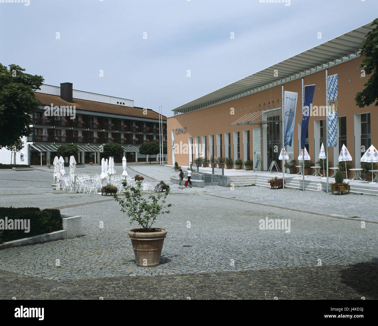 Deutschland, Neustadt an der Donau, Bad Gögging, Health Resort Haus, Abenddämmerung Europa, Bayern, Bezirk Hause Kel, Teil der Stadt, Sanierungsmaßnahmen platzieren, Kurort, Ort für gute Gefühle, Gebäude, Gesundheit resort Website, Health Resort Setup, Dämmerung Stockfoto