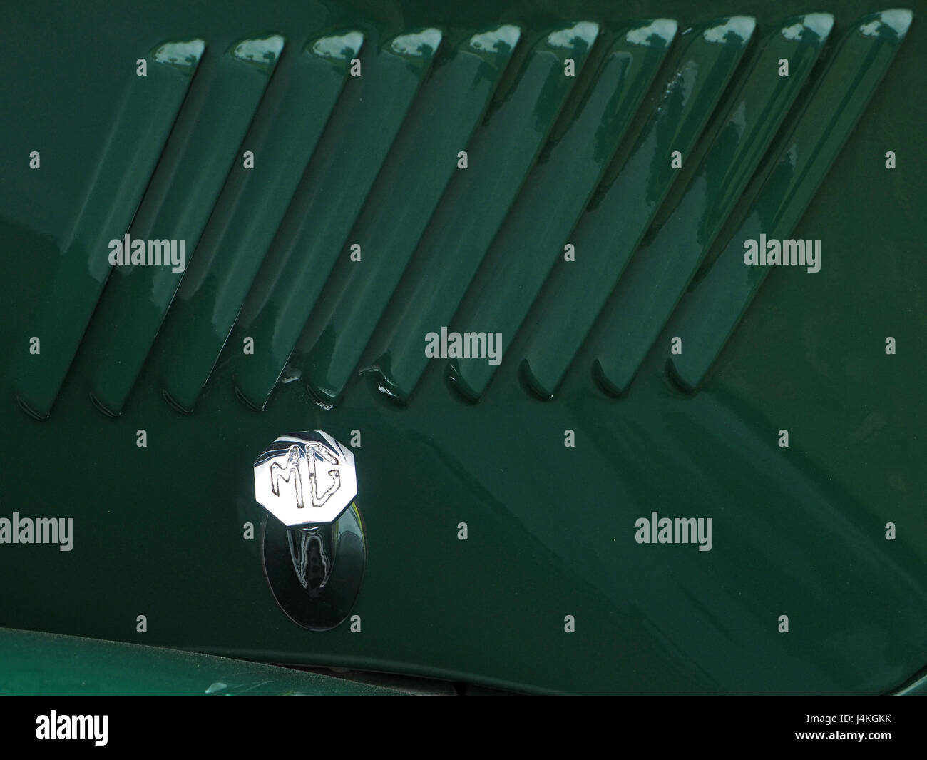Detail der grünen MG-Fahrzeug bei Oldtimer-show in Cumbria, England UK Stockfoto