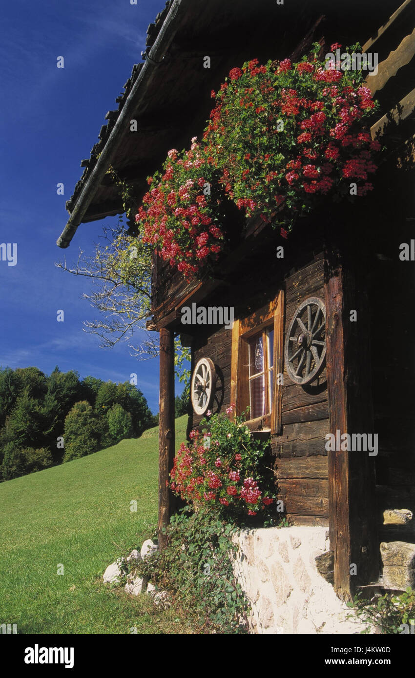 Deutschland Berchtesgadener Land Hugel Bauernhaus Detail