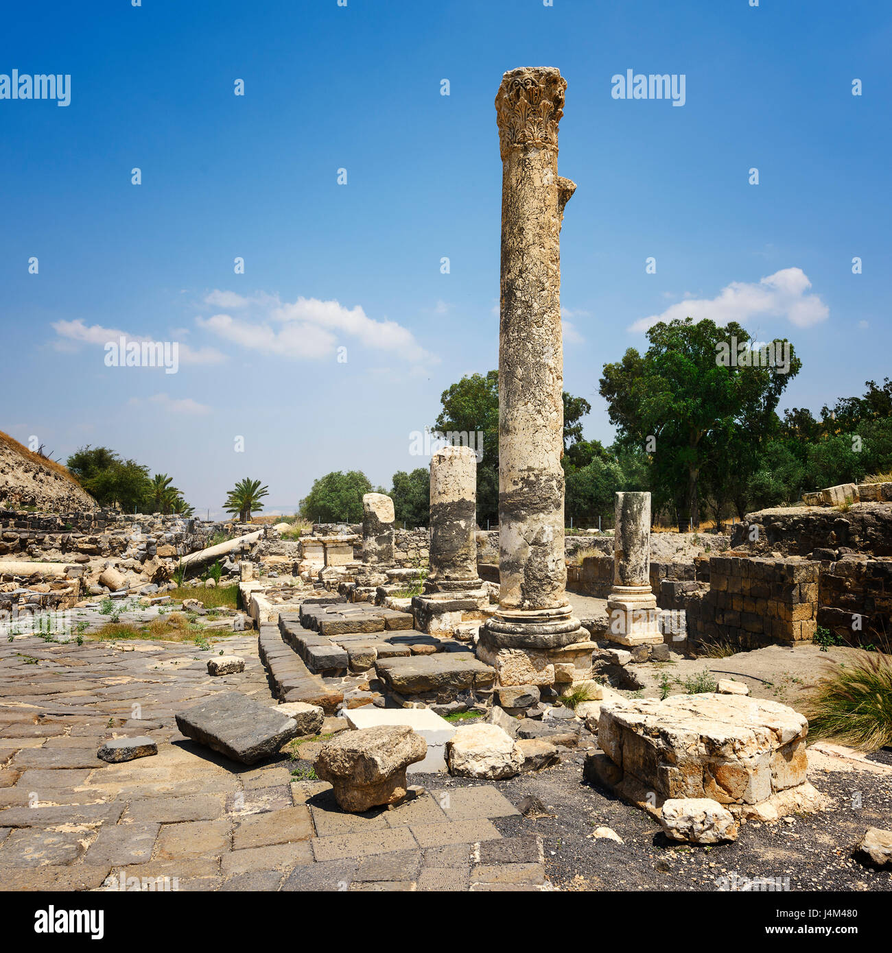 Ruinen der antiken römischen Stadt Bet Shean, Israel Stockfoto