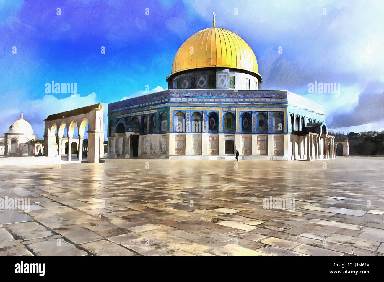 Bunte Gemalde Der Al Aqsa Moschee Jerusalem Israel Stockfotografie Alamy