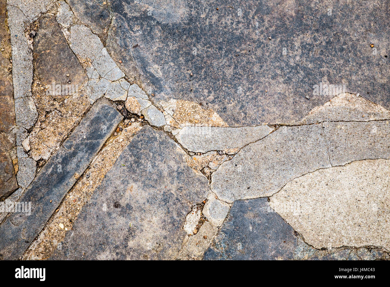 Grobe Garten Schiefer und Zement-Terrasse-Textur Stockfoto