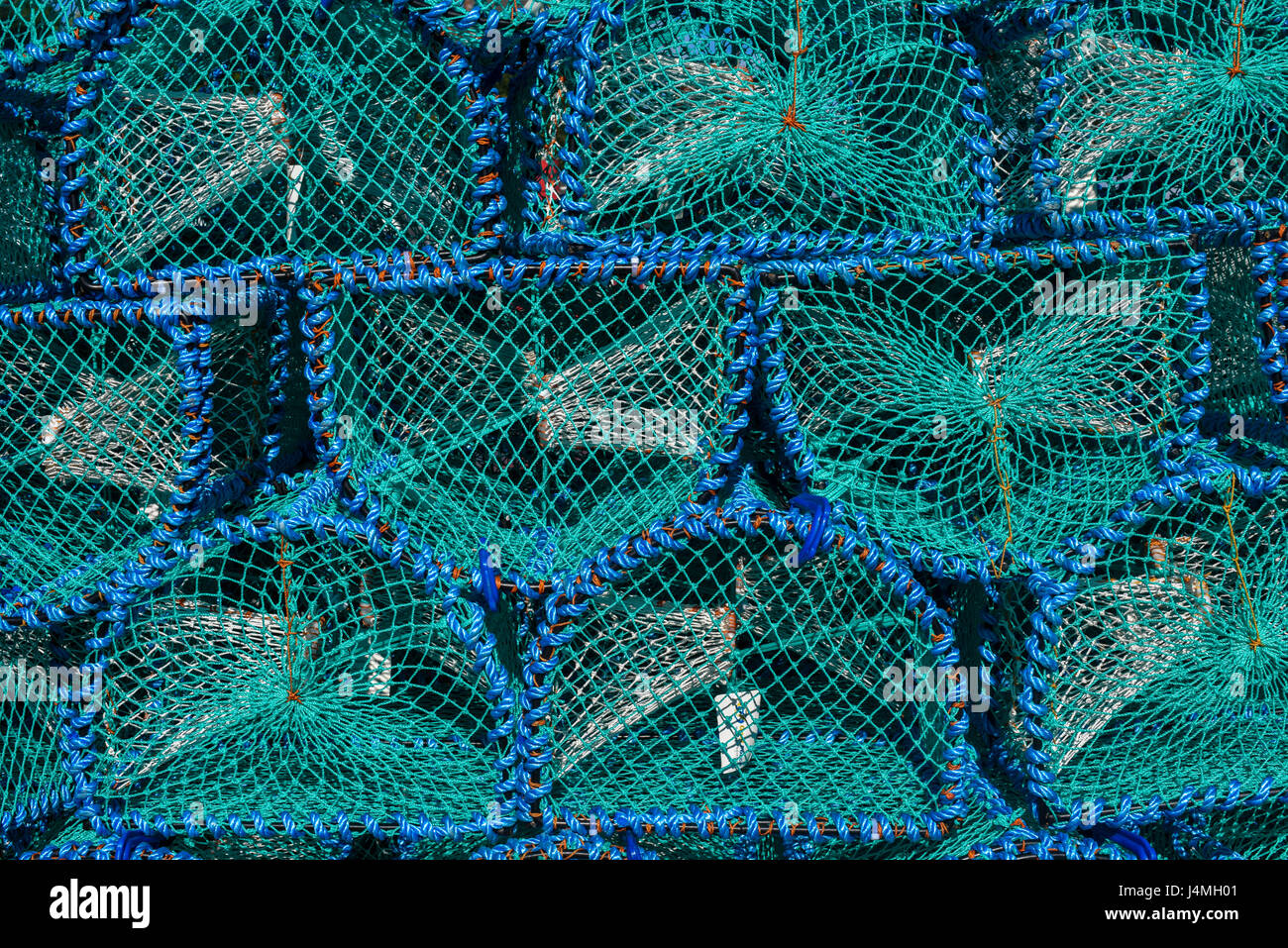 Falle für Hummer Fisch und Krabbenfang auf Isle of Mull, abstrakte Muster. Schottland, Vereinigtes Königreich Stockfoto
