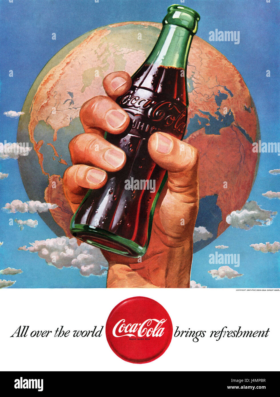 1948-Werbung für Coca-Cola. Stockfoto