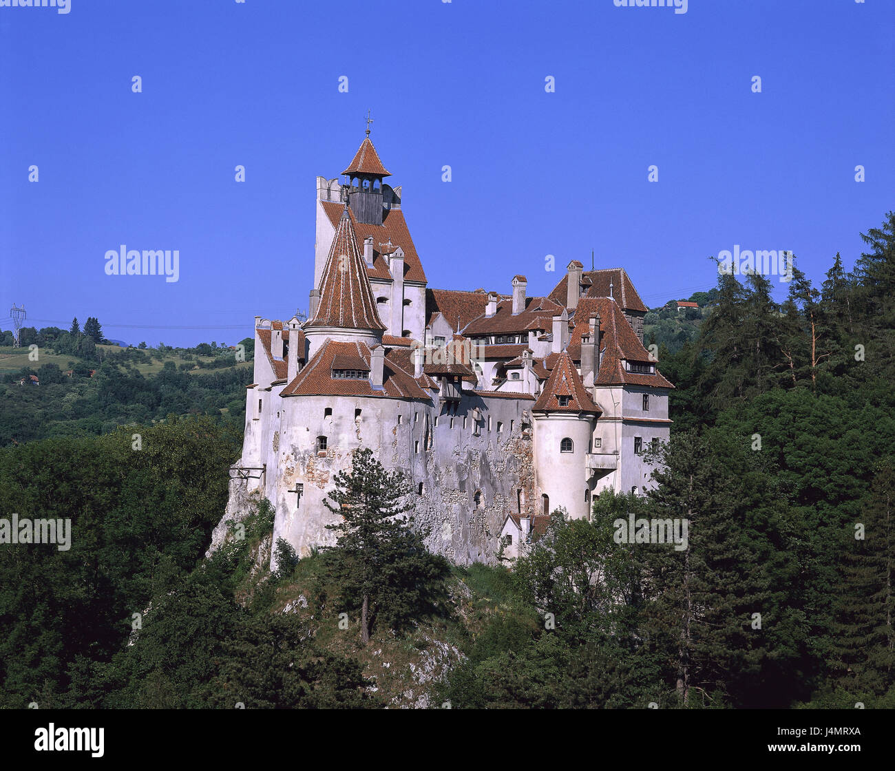 Rumänien, Nähe Brasov, Kleie, Dracula zu sperren, Südost-Europa, Balkan, Transylvania, Transylvania, Burzenland, Schloss Törz, Holz, Schloss, Festung, baut im Jahr 1377, Struktur, Architektur, Ort von Interesse, Kultur Stockfoto