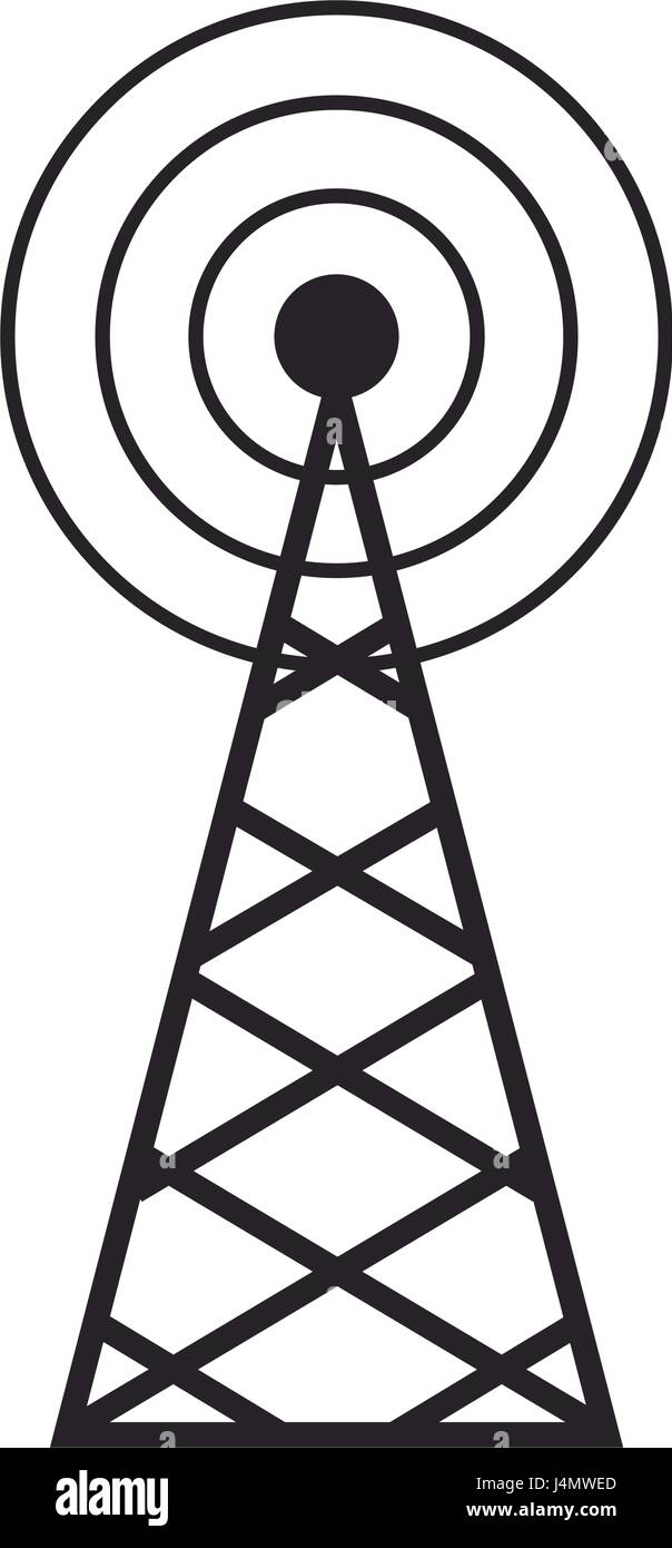 Radio, Antenne sendet Signalsymbol. Wireless-Technologie.  Vektor-Illustration Stock-Vektorgrafik - Alamy