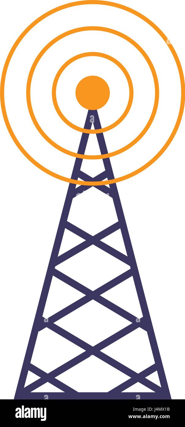Wireless-Turm mit Radiowellen Kommunikation Stock Vektor
