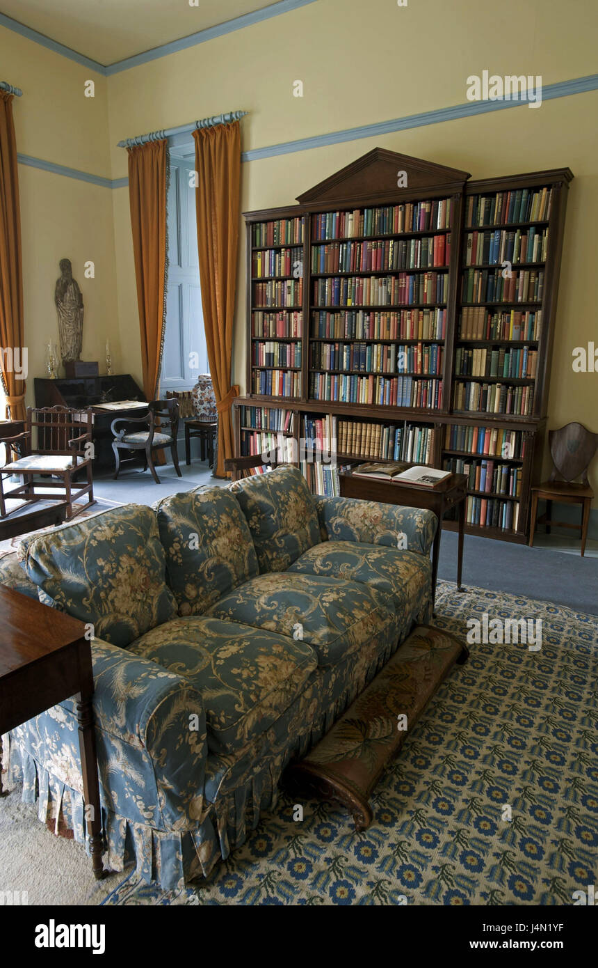 Irland, Ulster, county Donegal, Donegal, Glenveagh Nationalpark Glenveagh Castle, Bibliothek, Stockfoto