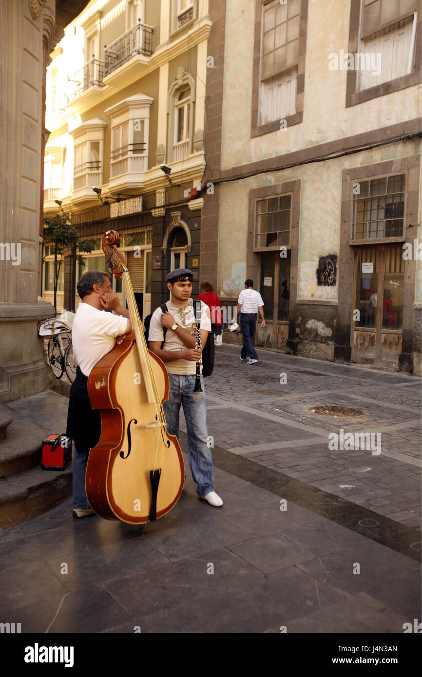 Spanien, Korn Canaria, Lesung von Palma, Triana, Straßenmusiker, Stockfoto