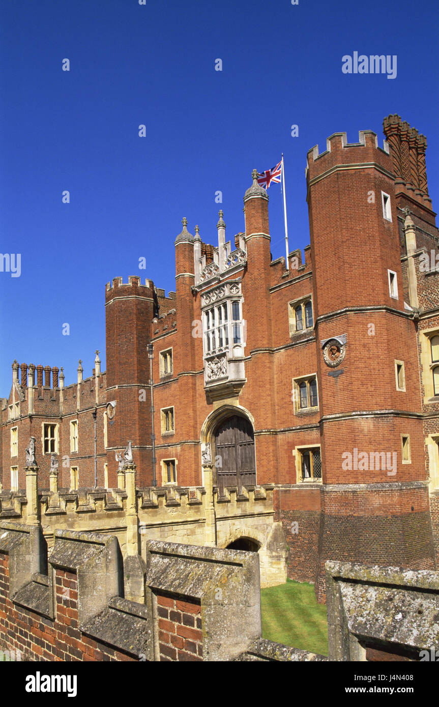 Großbritannien, England, London, Hampton Court Palace, Fassade, Stockfoto