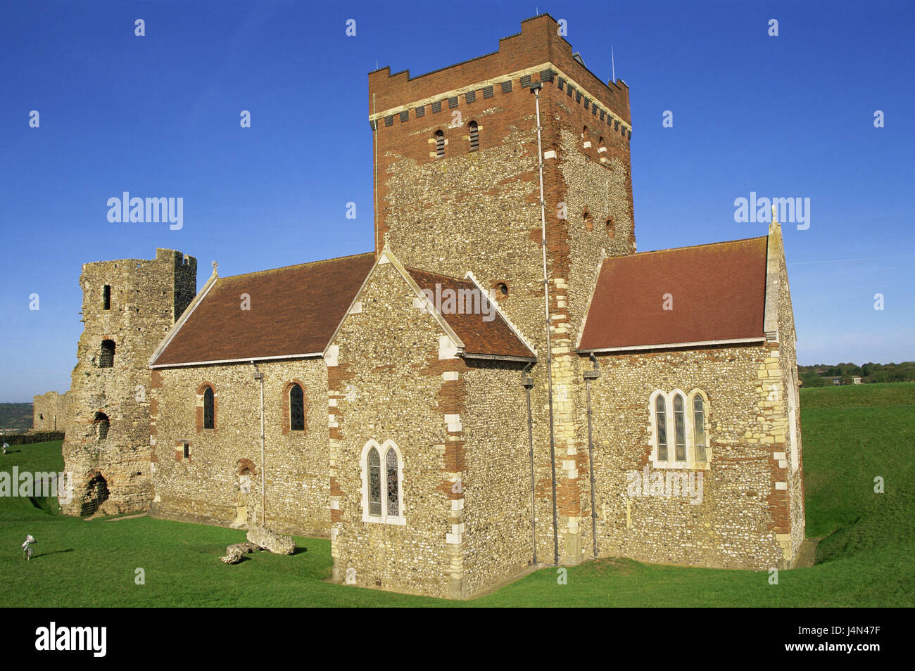 Großbritannien, England, Dover, Kent Dover Castle, Kirche Stück Mary im Schloss, Leuchtturm, Stockfoto