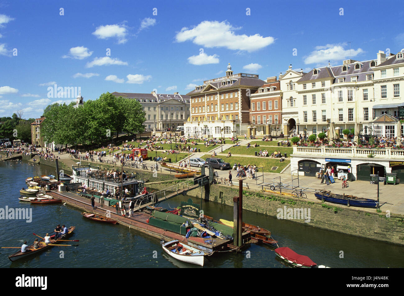 Großbritannien, England, London, Richmond, Fluss Themse, Blick auf die Stadt, Stockfoto