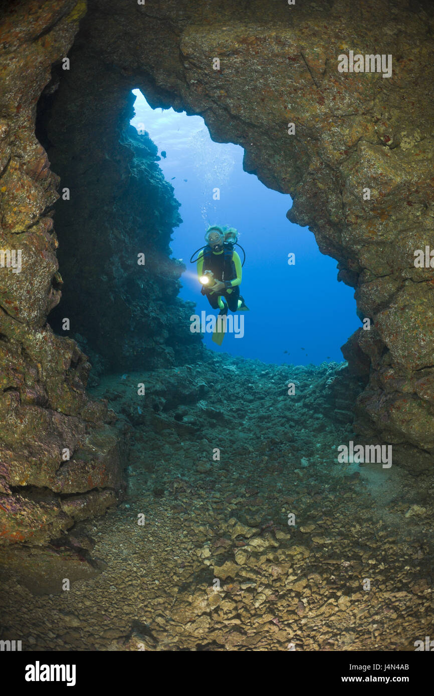 Taucher, Unterwasser Grube, Stockfoto