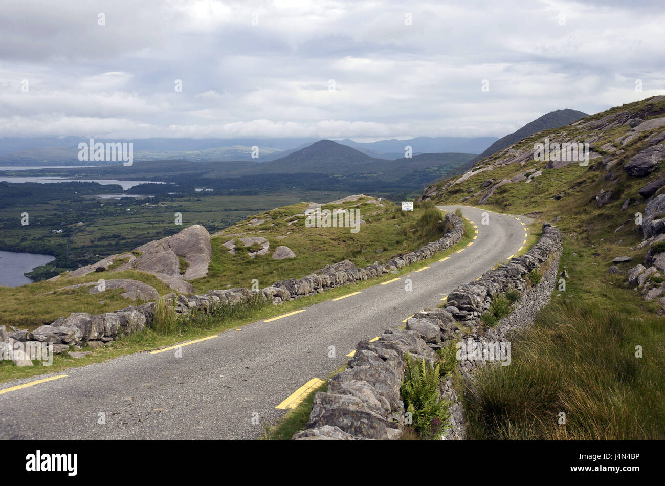 Munster, Irland Cork county, Beara Halbinsel, Healy pass, Straße, Stockfoto