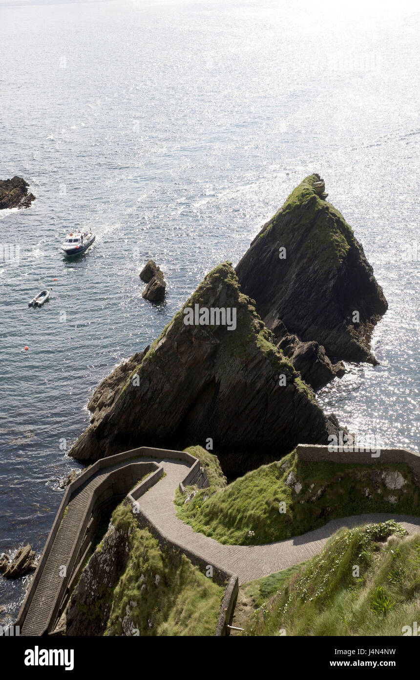 Irland, Munster, County Kerry, Dingle Halbinsel, Küstenlandschaft, den Atlantik, Weg, Stockfoto