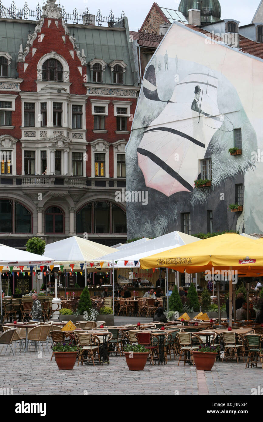 Lettland, Riga, Old Town, Straßencafé, Stockfoto