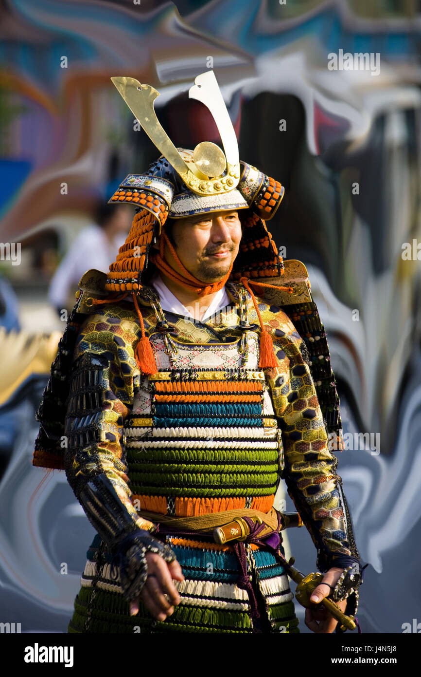 Japan, Tokyo, Kanda Miyojin Festival, Samurai, Stockfoto