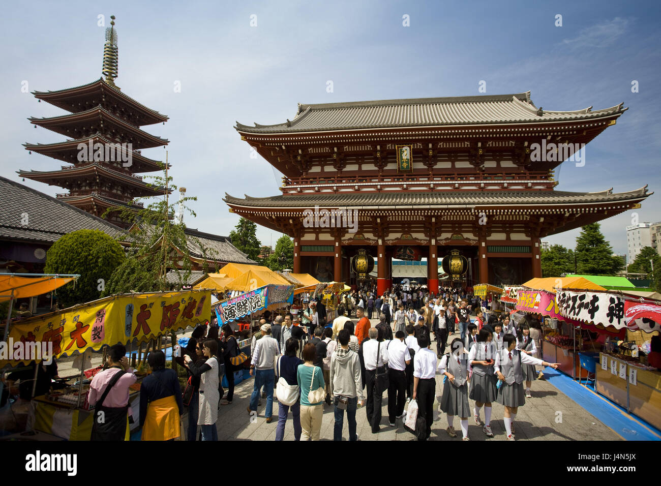 Japan, Tokio, Asakusa Bezirk Nakamise Dori, Ziel Bau, Tourismus, Stockfoto