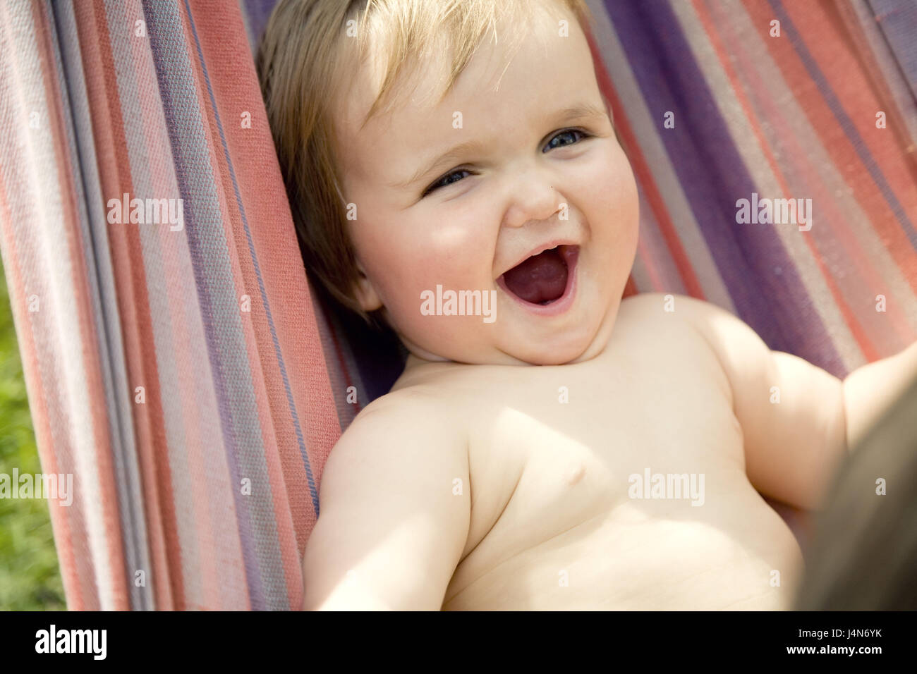 Baby Hängematte, glücklich, Detail, Stockfoto