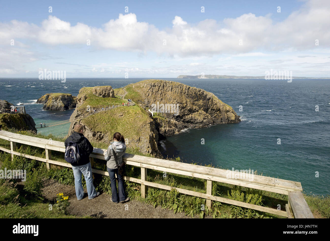 Nordirland, Ulster, Derry-County Antrim Küste, Carrick A Rede, Brücke, Insel, Stockfoto