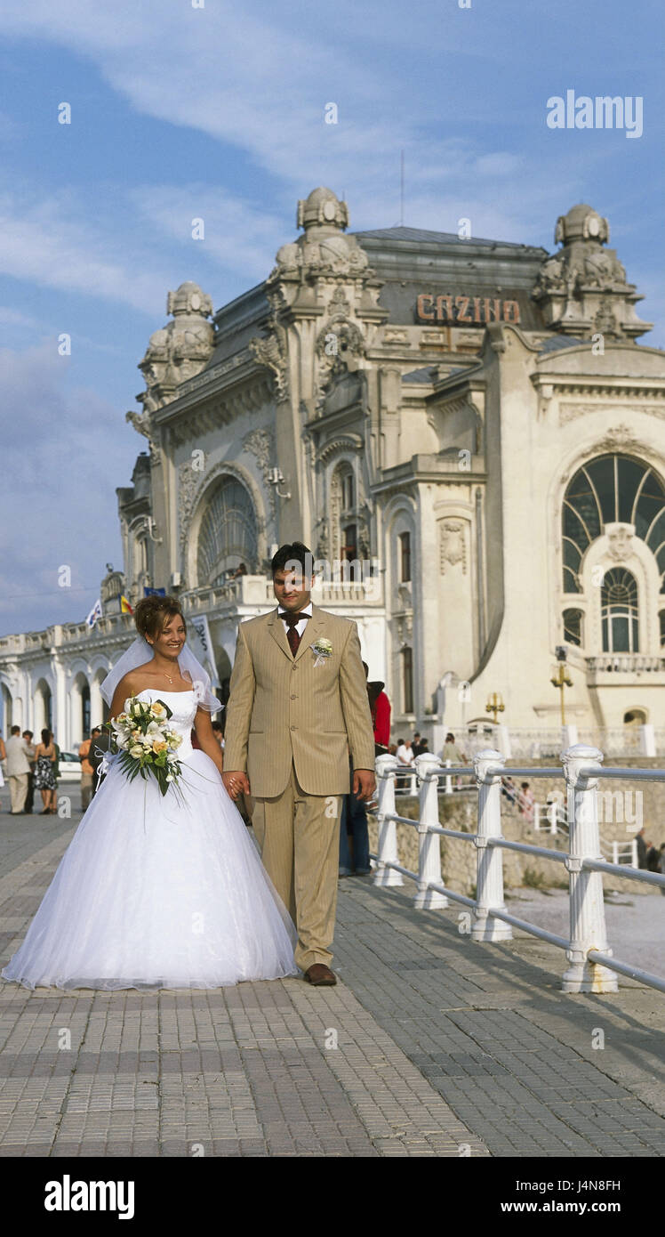 Rumänien, Constanta, Old Town, Hochzeit, Braut und Bräutigam, glücklich