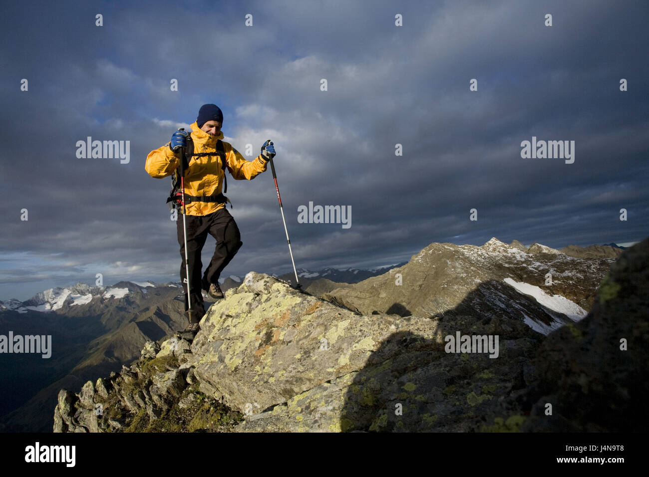 Österreich, Tirol, Scheiblehnkogel, Bergsteiger, Ständer, Gipfel, Berglandschaft, panorama Stockfoto