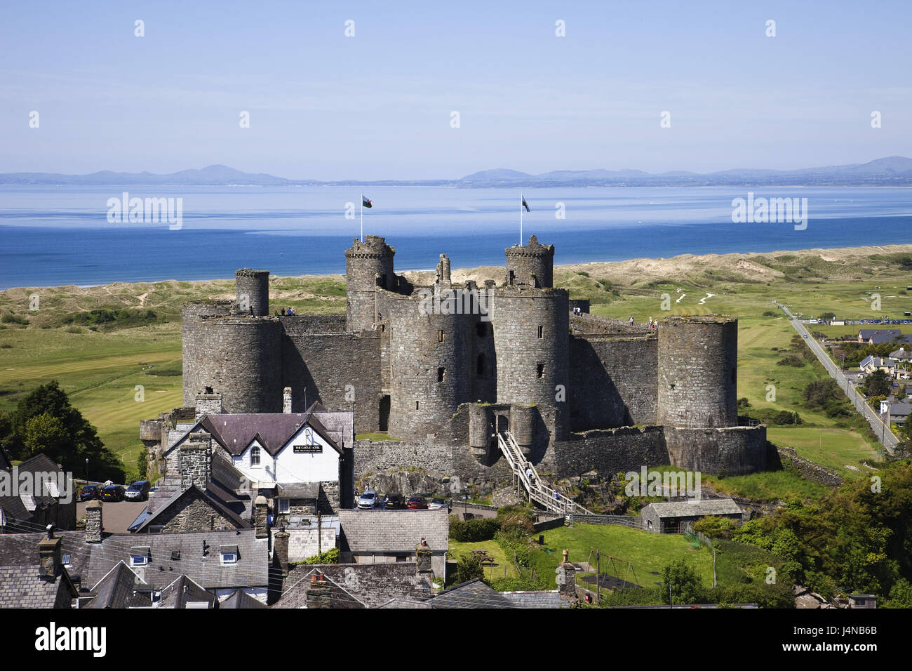Wales, Gwynedd, Harlech Castle, Stockfoto