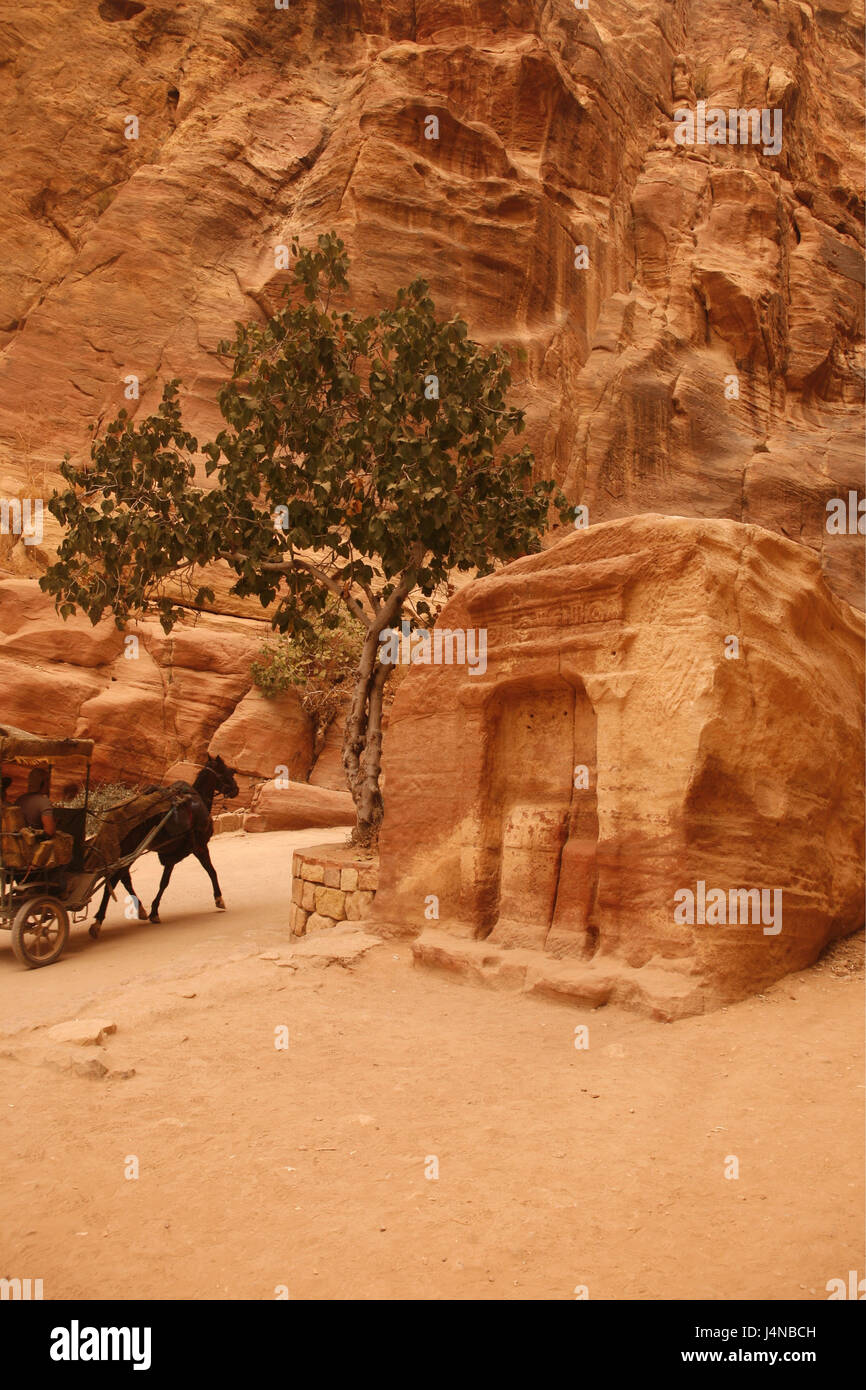 Nahen Osten, Jordanien, Petra, Tourist, Pferdekutsche, Stockfoto