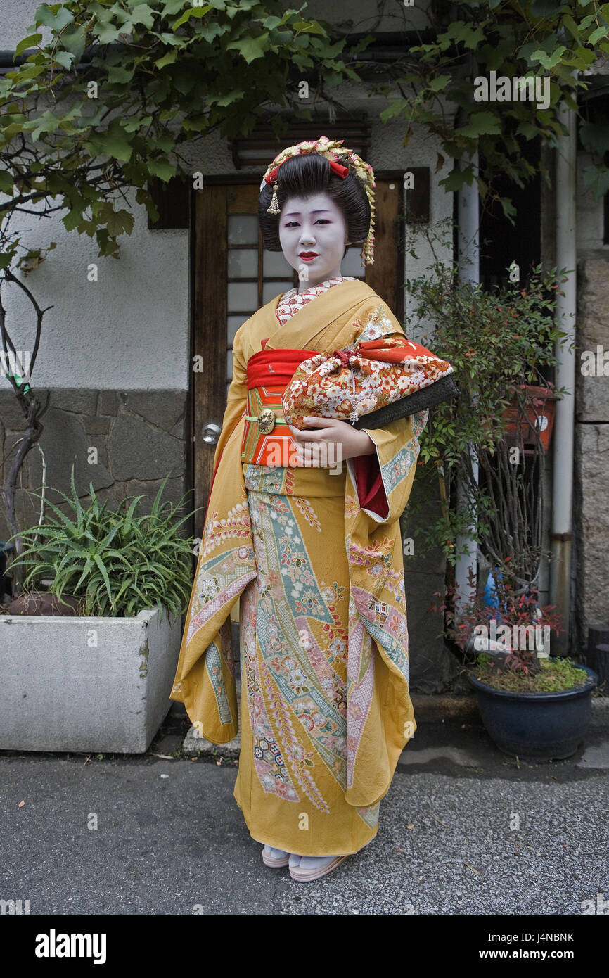 Japan, Tokyo, Jidai Festival, Geisha, kein Modell loslassen, Asien, Ostasien, Person, asiatisch, Frau, Kultur, Kleidung, Tradition, Kimono, geschminkt, Besetzung, jung, Stockfoto