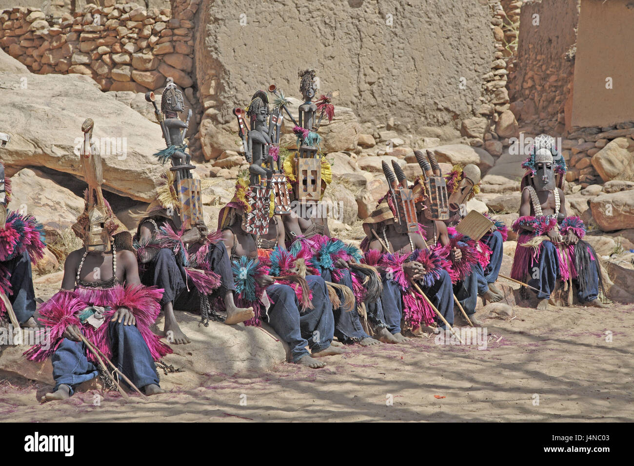 West-Afrika, Mali, Dogonland, Falaise Bandiagara, Tirelli, Maske kompensierende Walze, Stockfoto