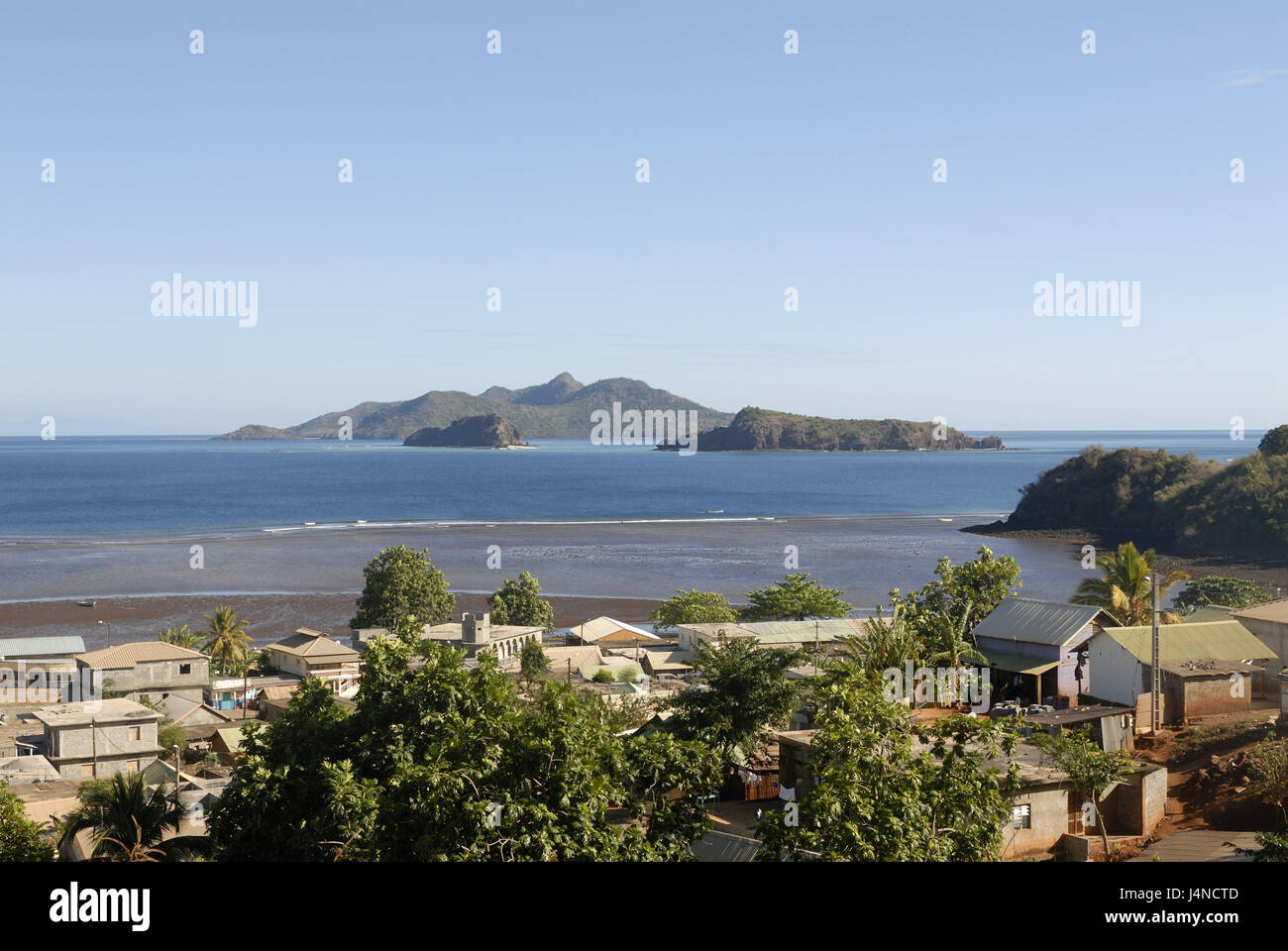Insel Mayotte, Lage des M'Tzamboro, anzeigen Nachbarinseln, Ilots Choazil, Indischer Ozean, Stockfoto