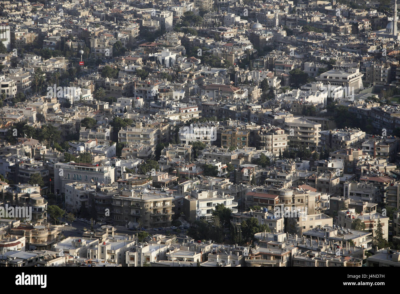 Syrien, Damaskus, Blick auf die Stadt, Neustadt, Innenstadt, Innenstadt, Übersicht, Urbanität, Architektur, Wohnhäuser, eng, nah, City, Weihrauchstrasse Stockfoto
